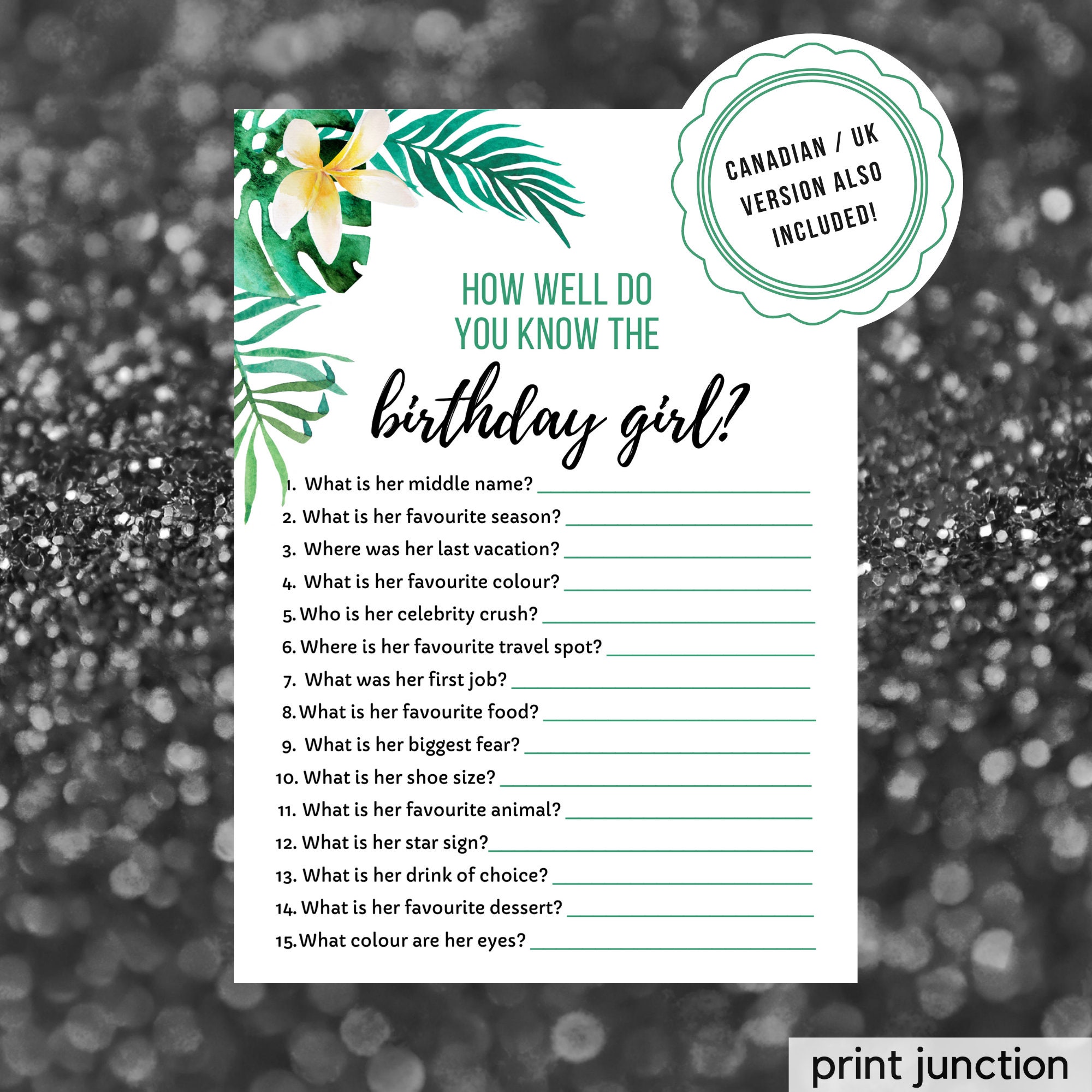 Who Knows the Birthday Girl Best How Well Do You Know the - Etsy Canada