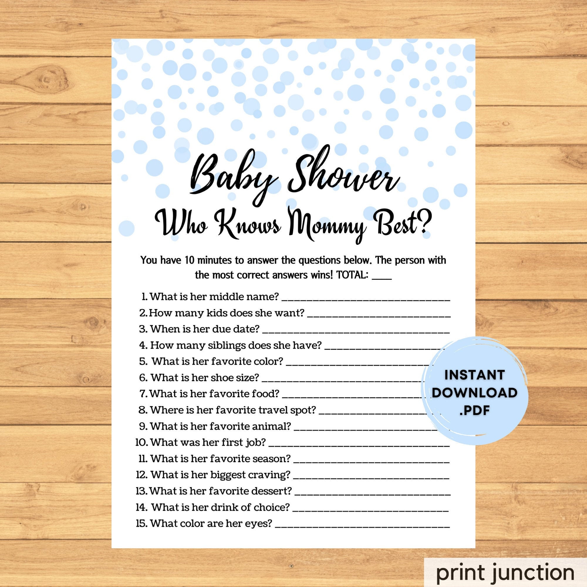 Who Knows Mommy Best Baby Shower Trivia Who Knows Mommy Etsy UK
