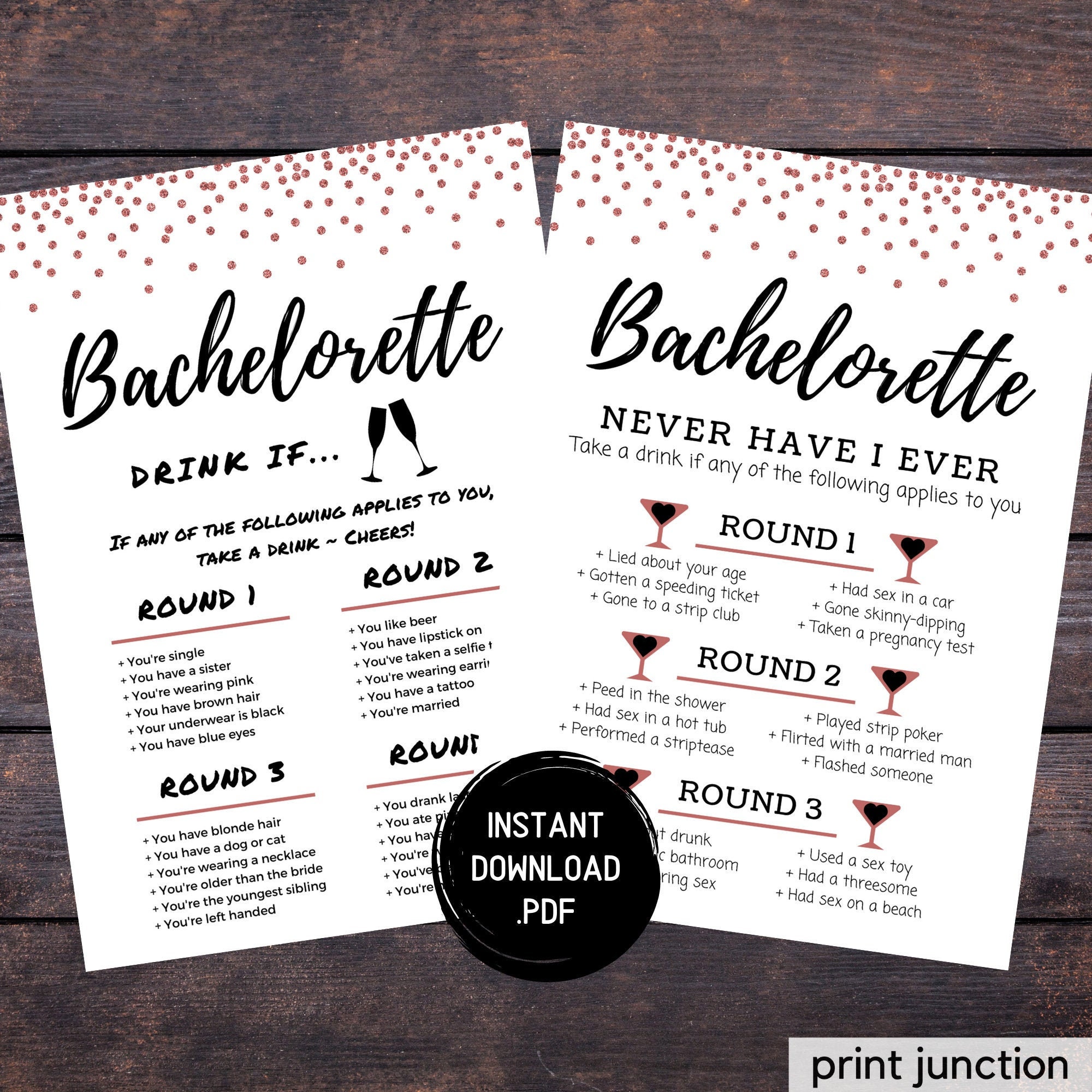 Bachelorette Party Games Bachelorette Games Drink If Game pic