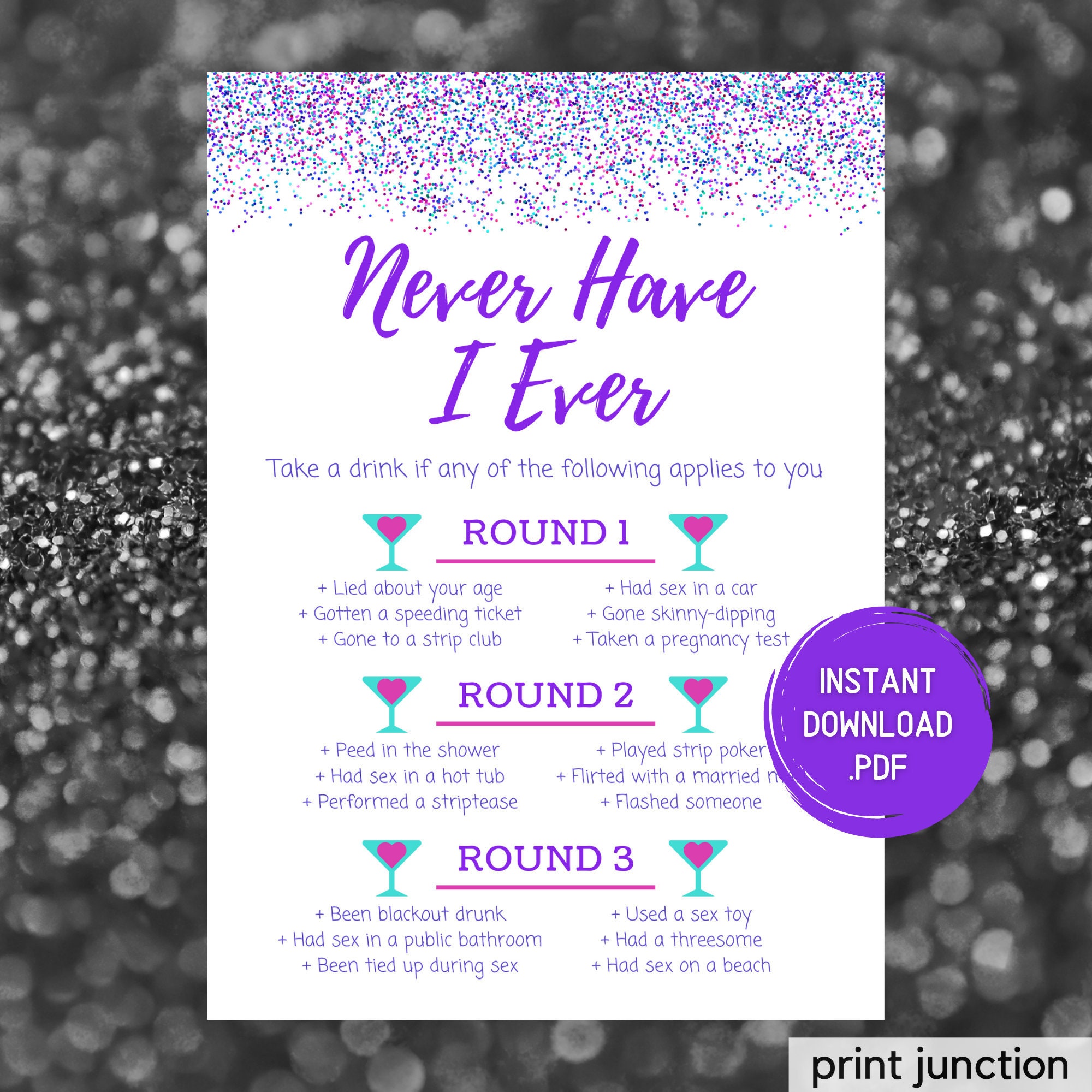 Drinking Games Never Have I Ever Adult Party Games Adult Etsy