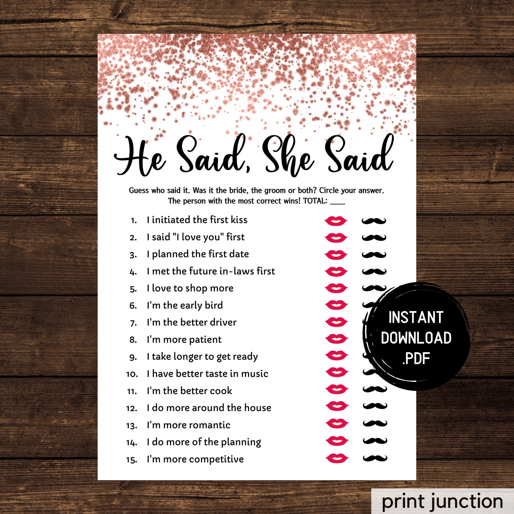 Rose Gold Bridal Shower Games Virtual Bridal Shower Zoom Etsy Canada