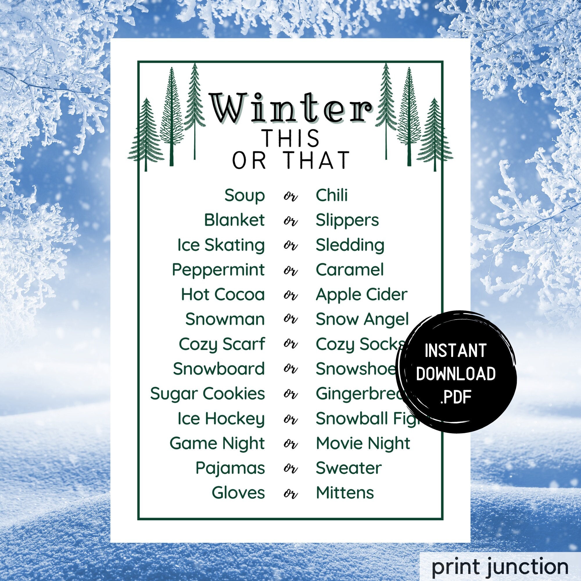 50 Winter Would You Rather (Free Printables) - The Best Ideas for Kids