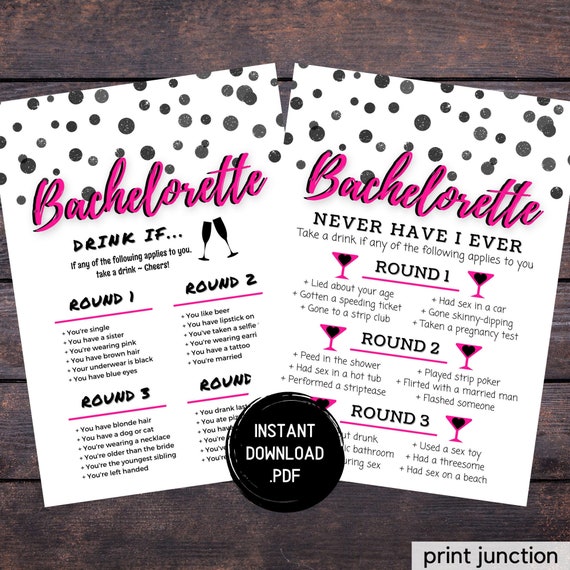 Party Favors &amp; Games Printables Drinking Games Bachelorette Party Games ...
