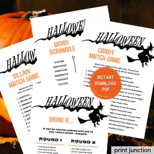 Halloween Party Games - Halloween Games - Halloween Printable Games - Halloween Party Game Bundle - Adult Party Games - Instant Download