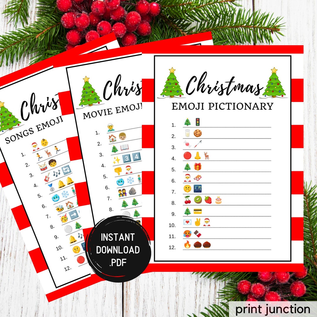 Emoji Pictionary Games Christmas Games Christmas Party - Etsy Canada