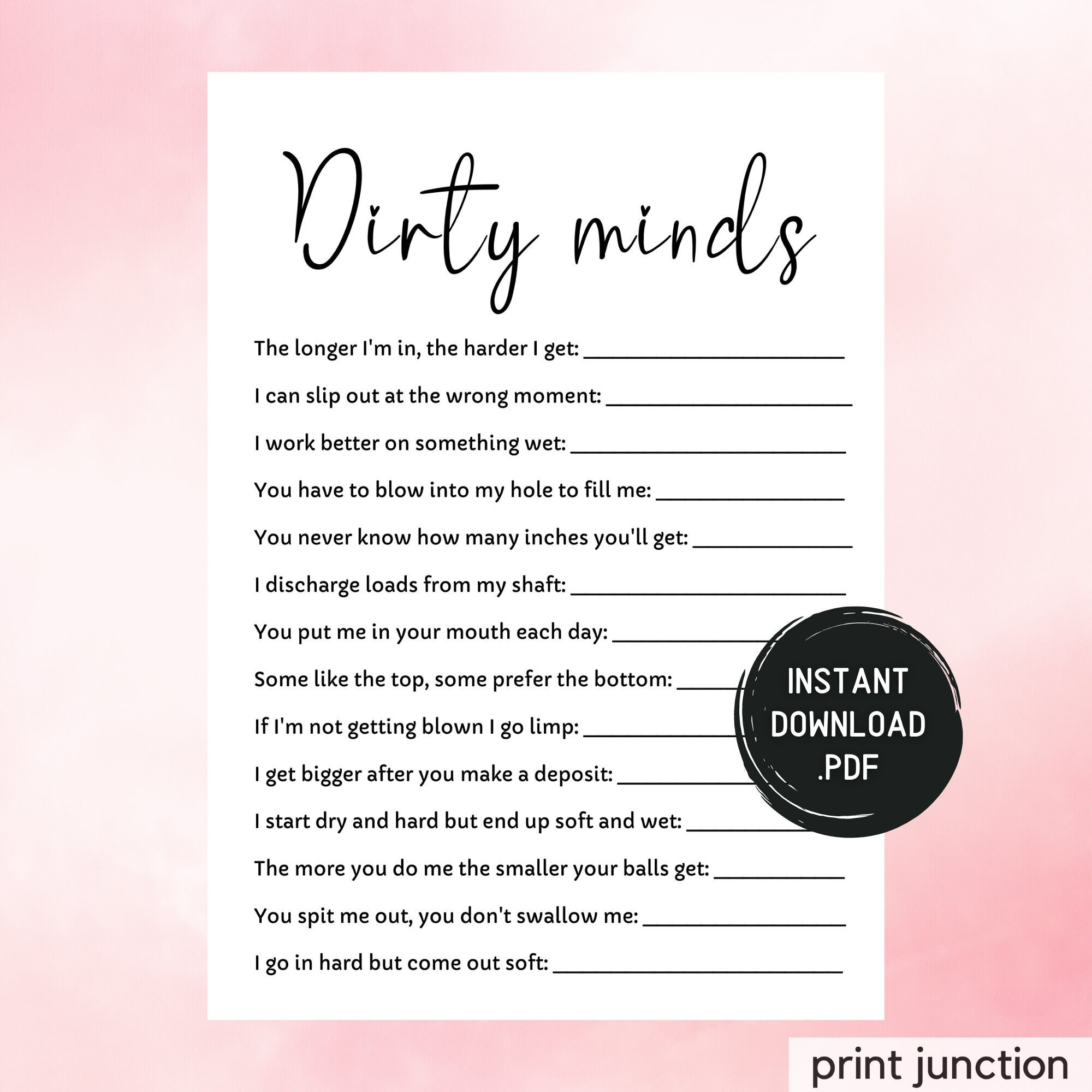 Dirty Minds, Printable Birthday Game, Birthday Party Game, 30th Birthday Games, Fun Birthday Games, Funny Birthday Games, Adult Party Game - Etsy dirty-minds-printable-birthday-game-birthday-party-game-30th-birthday-games-fun-birthday-games-funny-birthday-games-adult-party-game-etsy