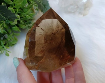 Large Smoky Citrine with Phantoms and Rainows - High Quality Smoky Citrine Crystal Tower