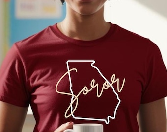 Delta Sigma Theta Sorority T-Shirt: Crimson & Cream State Soror