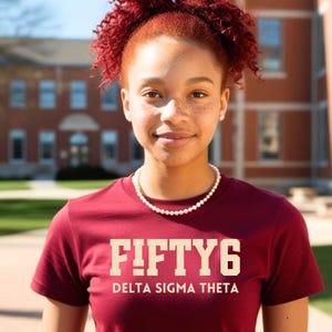 FIFTY-NINETY9 Crimson and Cream Line Number Unisex Delta Sigma Theta Shirt – New Initiate Line Gift-Crossing Gift-Probate Gift