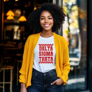 White and Red Delta Sigma Theta Retro Short Sleeve UNISEX 90s Inspired TShirt | Women’s Apparel | Delta Gift | DST 1913