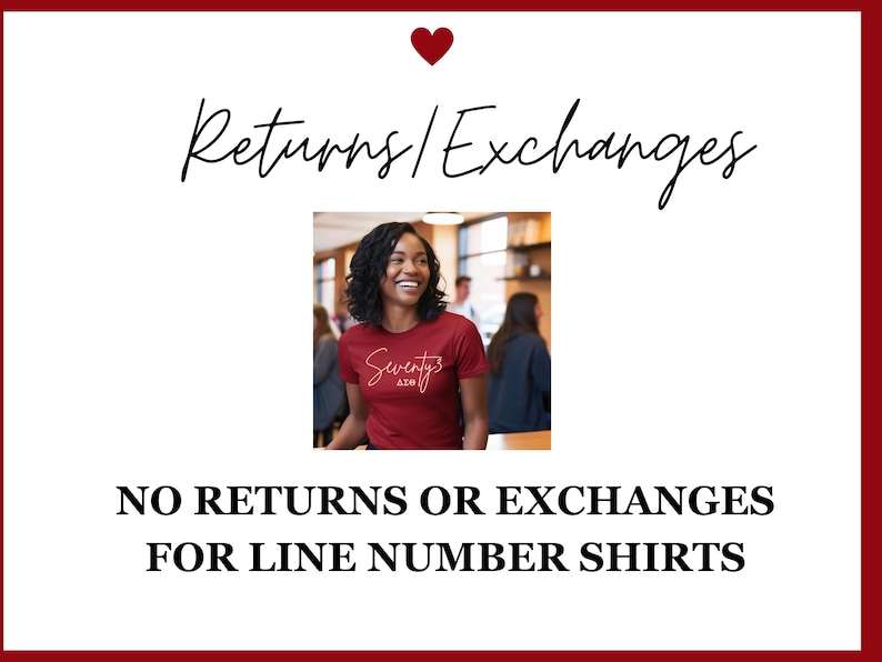 Puede incluir: Una persona lleva una camiseta granate con el texto "Seventy's AZE" en una foto. La imagen incluye las palabras "Devoluciones / Cambios" y la declaraci&oacute;n "NO SE ACEPTAN DEVOLUCIONES NI CAMBIOS PARA CAMISETAS DE N&Uacute;MERO DE L&Iacute;NEA" sobre un fondo blanco con borde rojo y un coraz&oacute;n.