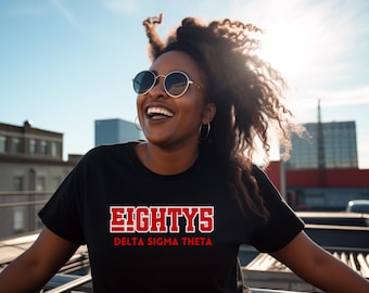 Delta Sigma Theta Line Number Shirt 50- 99, Red Retro Font, New Initiate Gift