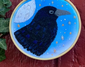 Mi amigo Poe bordado hecho a mano