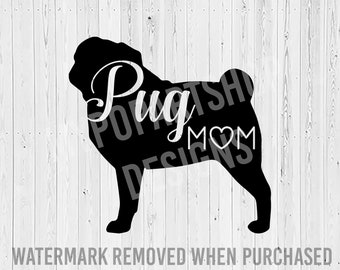 Download Pug Mom Svg Etsy