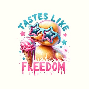 Tastes Like Freedom PNG, Funny Duck Digital Download, Duck Hunting Sublimation PNG, 4th of July Duck Patriotic Sublimation png