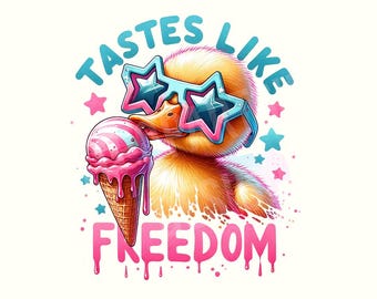 Tastes Like Freedom PNG, Funny Duck Digital Download, Duck Hunting Sublimation PNG, 4th of July Duck Patriotic Sublimation png