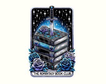 Romantasy Book club png, Tarot Card Books png, bookish png, fantasy book tarot, reading png, romance book png, Book Lover Sublimation Design