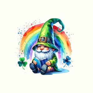 Watercolor Saint Patricks Gnome Clipart, St Patrick Day Clipart, Gnomes Png, Fantasy Clipart, St Patricks, St Patricks day, Sublimation