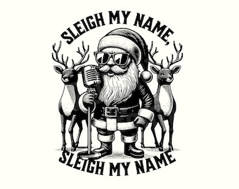 Slee mijn naam png, grappige kerst png, grappige png, grappige kerst, kerst png-ontwerpen, digitale download, kerstman png, kerstman, kerstshirt