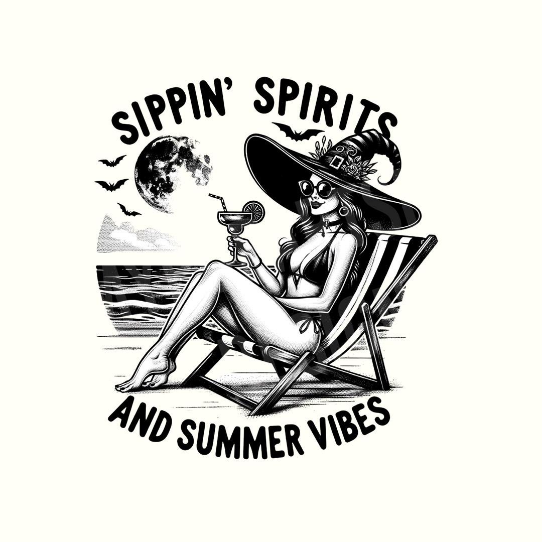 Beach Png, Witch Png, Witchy, Summerween, Spooky Summer, Summer Png, Digital Download, Trendy Png, Halloween Png, Spooky Vibes, Goth, Gothic