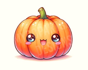 Cute Spooky Kawaii Pumpkin Halloween Clipart, Coquette Fall Sublimation Designs,Pumpkin Png,Halloween Png,Digital Download,Halloween Clipart