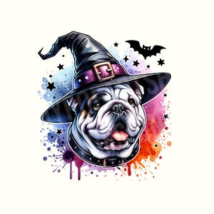 Halloween Png, English Bulldog, Bulldog, Halloween dog shirt, Witch Png, Halloween Shirt, Halloween Clipart, Digital Download, Dog Png