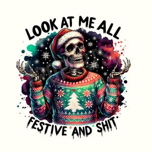Skelett Weihnachten Png, Lustige Weihnachten Png, Snarky Weihnachten, Halloween Weihnachten Png, Weihnachten Halloween Png, Gruselige Weihnachten, Festlich Png