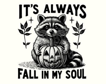 Otoño Png, Clipart de Otoño, Sublimación de Otoño, Diseños de Otoño Png, Camiseta de Otoño, Descarga Digital, Mapache, Mapache Png, Camiseta de Mapache, Halloween Png