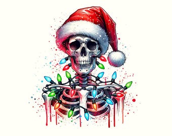 Kerst png, Gothmas, Creepmas, Gothic Christmas, Goth Christmas, digitale download, Spooky Christmas, kerst png-ontwerpen, skelet png