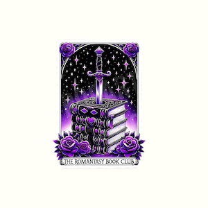 Romantasy Book club png, Tarot Card Books png, bookish png, fantasy book tarot, reading png, romance book png, Book Lover Sublimation Design
