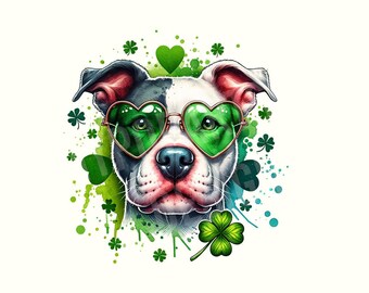 St Patrick's Day Png, St Patricks, Dog, Shamrock, Clover, Saint Patricks day shirt, Dog Shirt, Sublimation Design, Digital Download