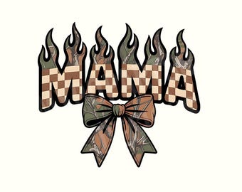 Hunting Mama Camo Western Retro PNG, Trendy Mom Shirt Sublimation Design, Camo Print Hunter Mom Camo Digital Download