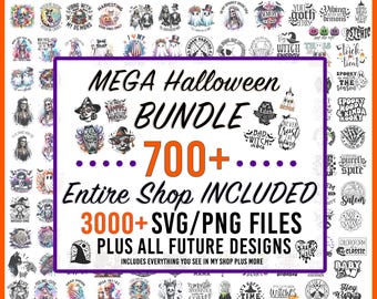 Halloween Bundle svg, 700+ Halloween Svg, Png & 1,800+ Entire Shop SVG Bundle + All Future Designs, Halloween svg Bundle, Halloween png
