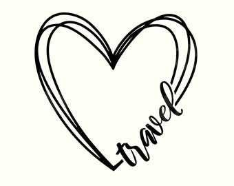 Corazón viajero SVG, Viajes SVG, Amor por los viajes, Citas de viajes SVG, Frases de viajes, Viajes de corazón, Viajero SVG, Aventura SVG, Viajero PNG, Viajes PNG