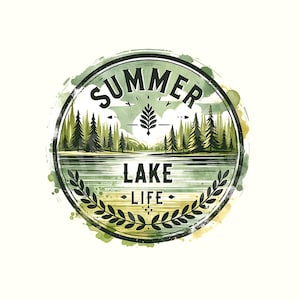 Summer Lake Life Retro Png Design, Spring Outdoors Sublimation Digital Download, Trendy Summer Lake Camping Digital Design