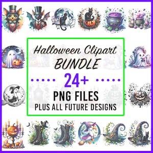 Halloween Clipart Bundle (24+ Pngs PLUS All Future Halloween Clipart) Halloween Png Bundle, Halloween Clipart, Halloween Png, Spooky Vibes