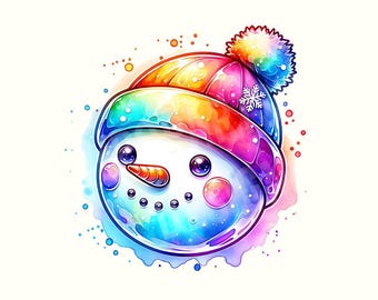 Imágenes prediseñadas de muñeco de nieve iridiscente, muñeco de nieve PNG, imágenes prediseñadas de muñeco de nieve, Navidad PNG, diseños de Navidad PNG, descarga digital, imágenes prediseñadas de Navidad