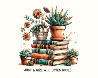 Solo una chica que ama los libros PNG, libro PNG, lectura PNG, descarga digital, amante de los libros PNG, amante de los libros, camiseta de amante de los libros, camiseta de libros, moda PNG