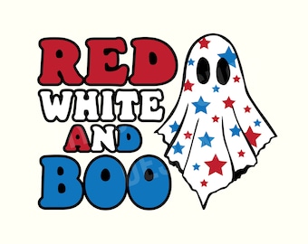 4th of July Ghost Png, Red White and Blue Svg, Spooky 4th of July Shirt, Trendy Patriotic Svg, Happy 4th of July SVG, Patriotic Svg