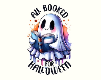 Halloween Png, Halloween Shirt, Halloween Clipart, Spooky Vibes, Spooky season Png, Digital Download, Book lover, Book Png,Ghost Png,Bookish