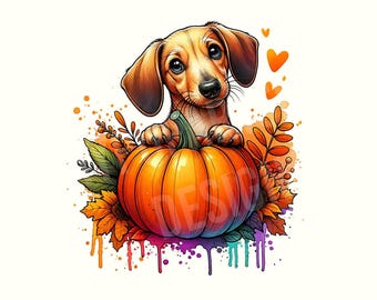 Dachshund, Dachshund Shirt, Dachshund gift, Fall Png, Fall sublimation, Digital Download, Dog Png, Dog lover gift, Dog, Dog Clipart