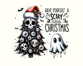 Kerst png, Gothmas, Creepmas, Gothic Christmas, Goth Christmas, digitale download, Spooky Christmas, kerst png-ontwerpen, skelet png