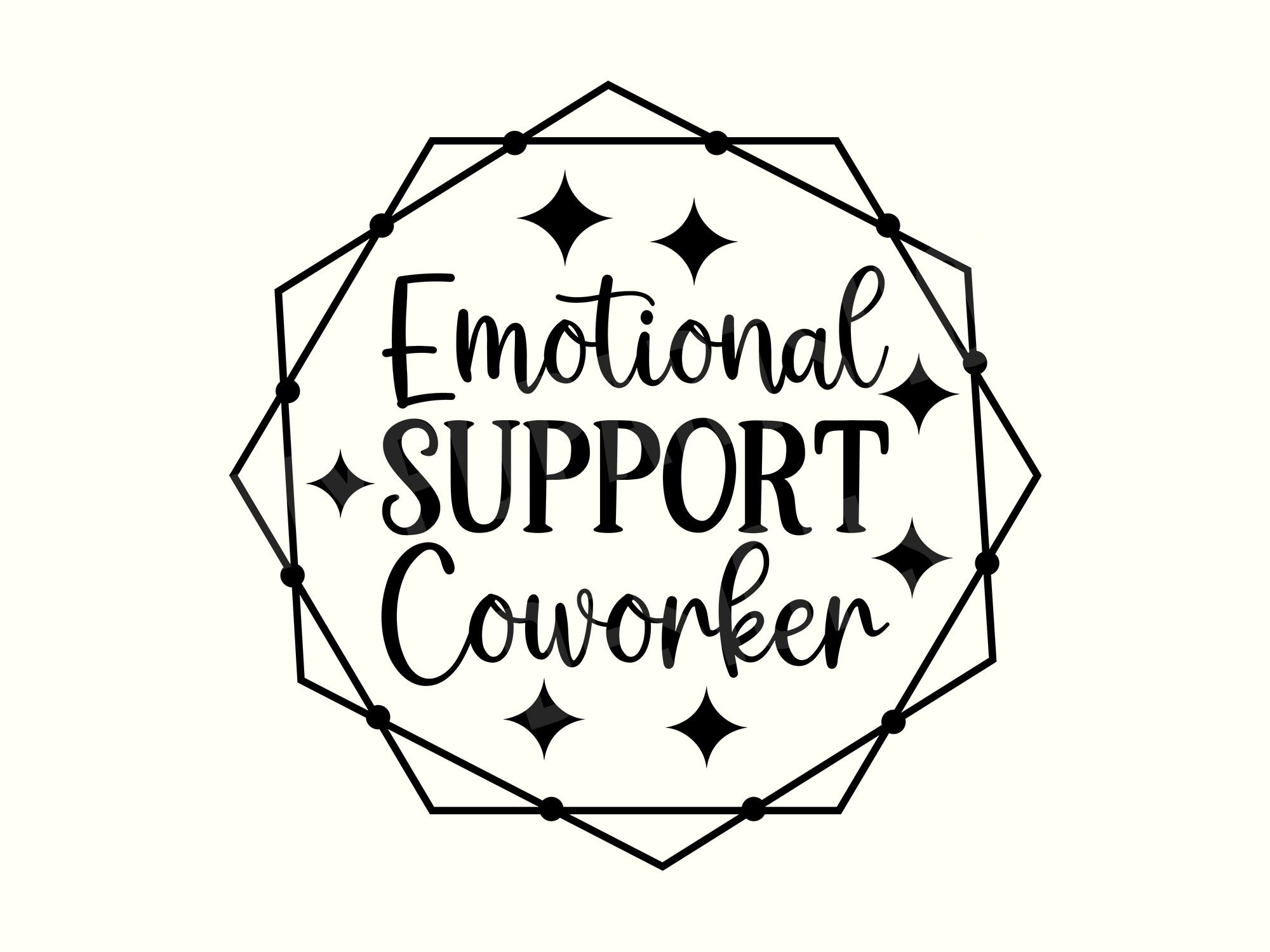 Emotional Support Coworker, Funny Coworker Friend Sticker