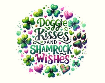 St Patrick's Day Png, St Patricks, Dog, Shamrock, Clover, Saint Patricks day shirt, Dog Shirt, Sublimation Design, Digital Download
