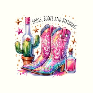 Nashville Birthday PNG, Cowgirl Birthday Party Squad, Nash Bash, Boots Booze Birthdays, Girls Trip Sublimation, Matching Birthday Shirts