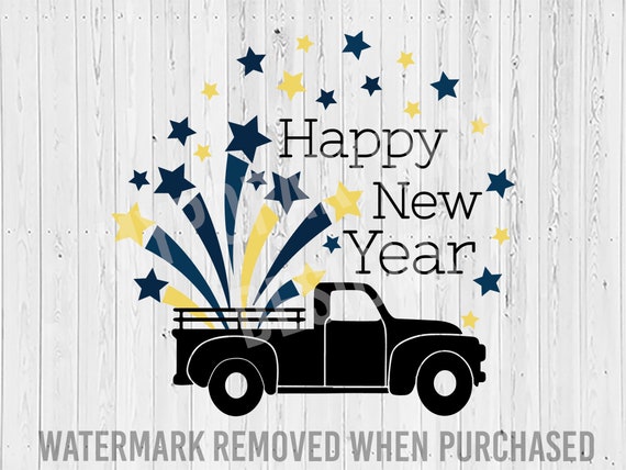 Happy New Year Svg Cut File Vintage Truck Svg Winter Svg Etsy