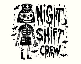 Nurse Png, Nursing, Skeleton Png, Halloween Png, Halloween Shirt, Digital Download, Halloween Shirt Png, Nurse Shirt, Night Shift Nurse