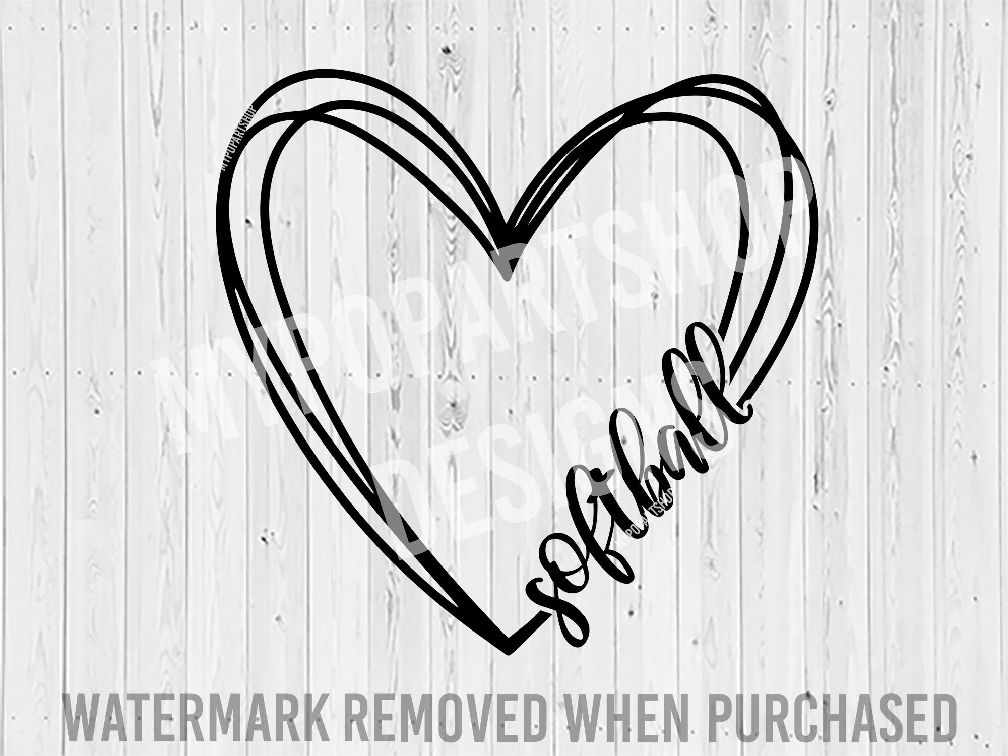 Softball Heart Png Softball Heart Svg Softball Svg Softball Etsy