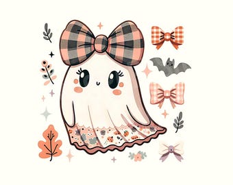 Preppy Ghost Boo PNG, Leopard Spooky Coquette Trendy PNG, Leopard Cute Ghost PNG, Halloween Sublimation Digital Design