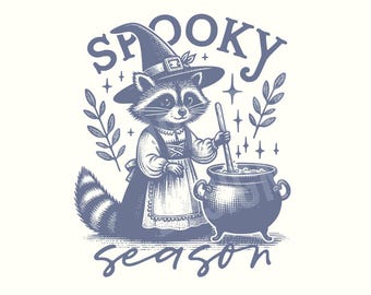 Spooky season Png, Witch Png, Raccoon, Raccoon Shirt, Halloween Png,Halloween Shirt,Halloween Clipart,Spooky Vibes,Digital Download,Fall Png